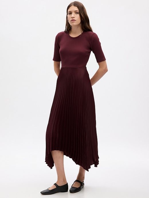 Satin Pleated Midi Dress sold by GAP