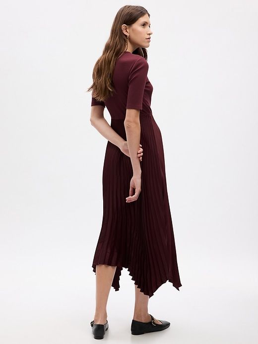 Satin Pleated Midi Dress sold by GAP product image thumbnail 3