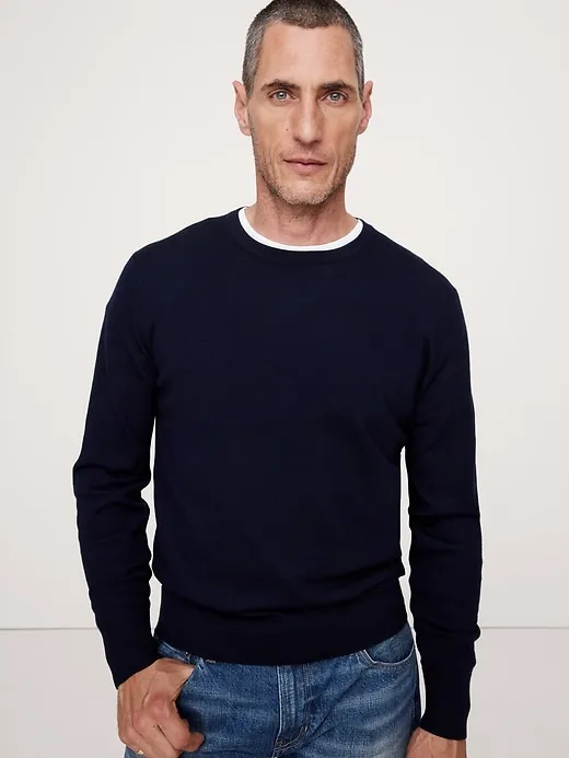 Italian Merino Crew-Neck Sweater sold by Banana Republic