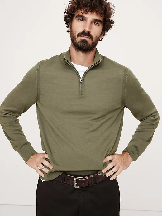 Italian Merino Half-Zip Sweater sold by Banana Republic