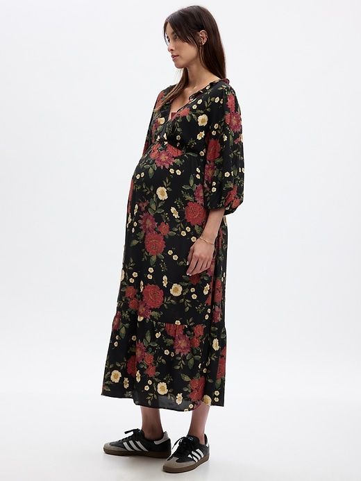 Maternity Ruffle Midi Dress sold by GAP product image thumbnail 3