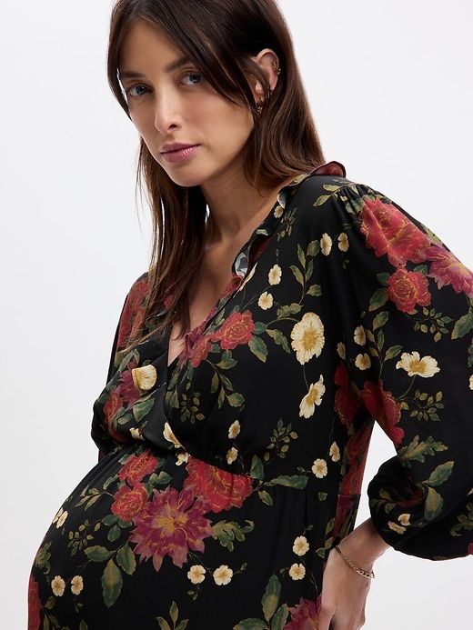 Maternity Ruffle Midi Dress sold by GAP product image thumbnail 4