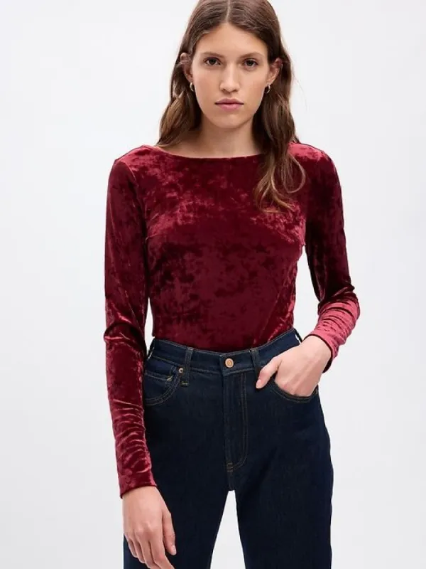 Velvet Boatneck T-Shirt made by GAP