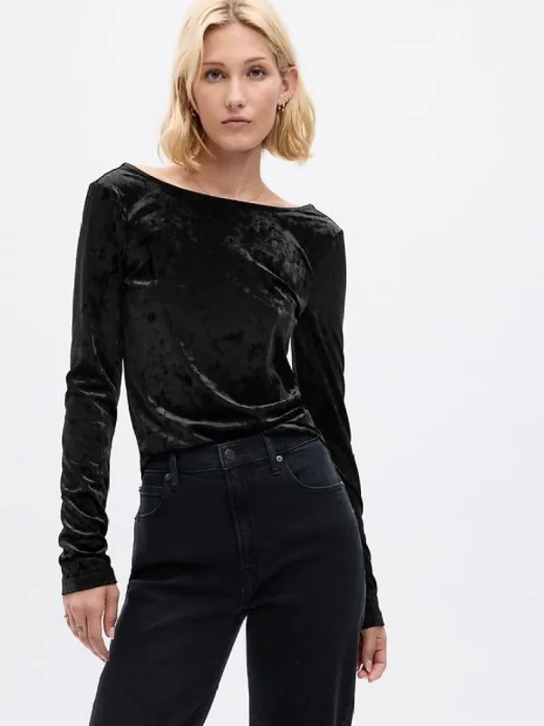 Velvet Boatneck T-Shirt sold by GAP