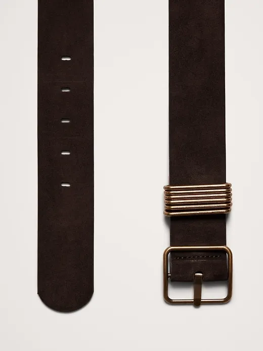 Leather Square-Buckle Waist Belt with 6 Bars sold by Banana Republic product image thumbnail 3