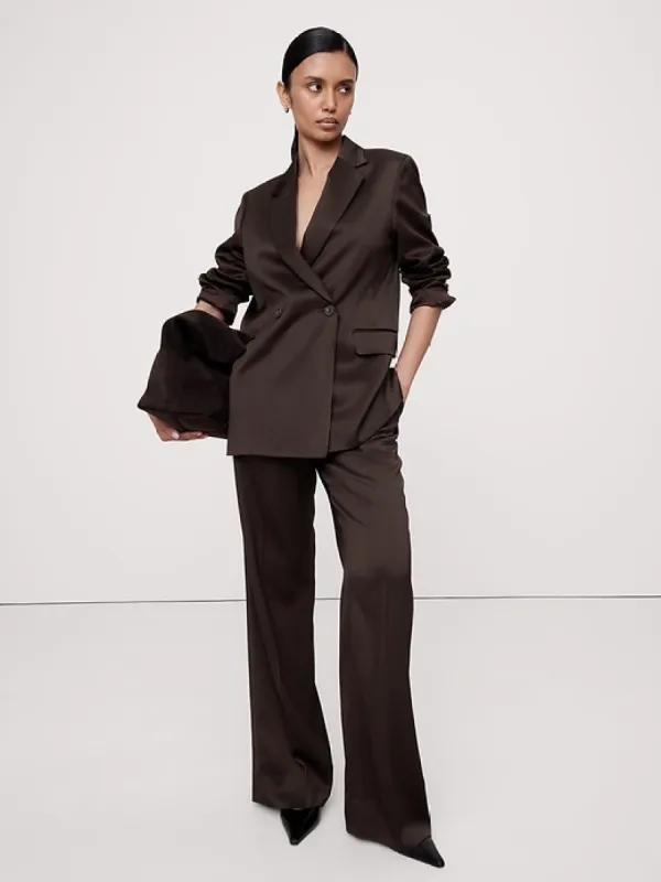 Double-Breasted Italian Satin Blazer sold by Banana Republic