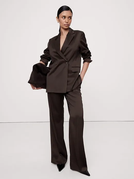 Double-Breasted Italian Satin Blazer sold by Banana Republic