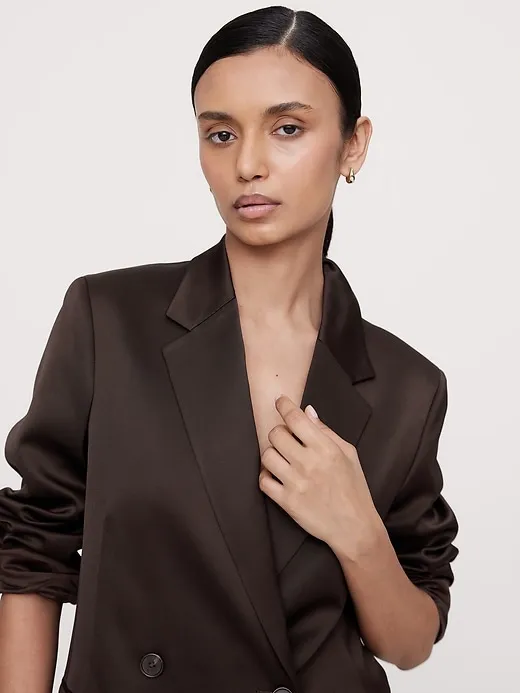 Double-Breasted Italian Satin Blazer sold by Banana Republic product image thumbnail 3