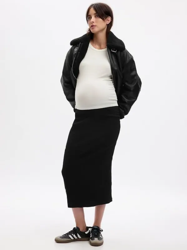 Maternity Rib Midi Skirt sold by GAP