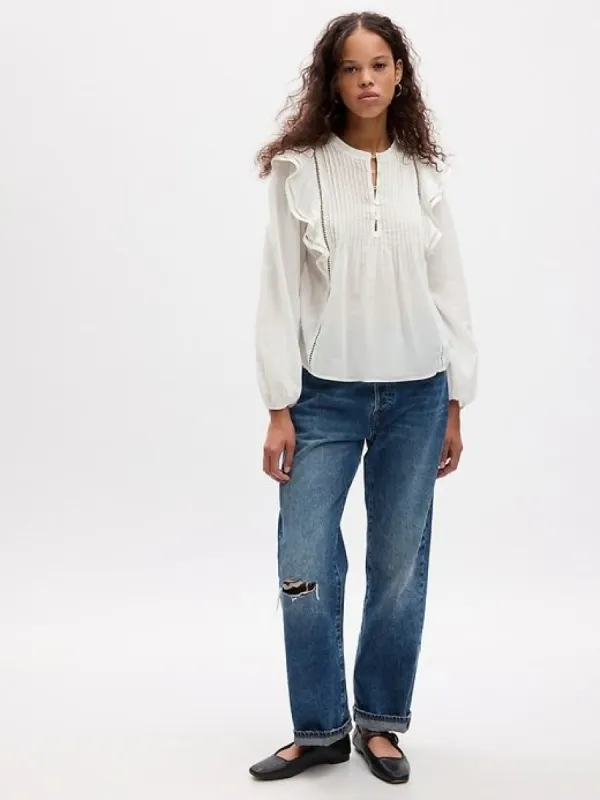 Ruffle Pintuck Top sold by GAP