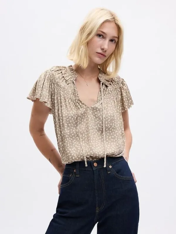 Ruffle-Neck Shirt sold by GAP