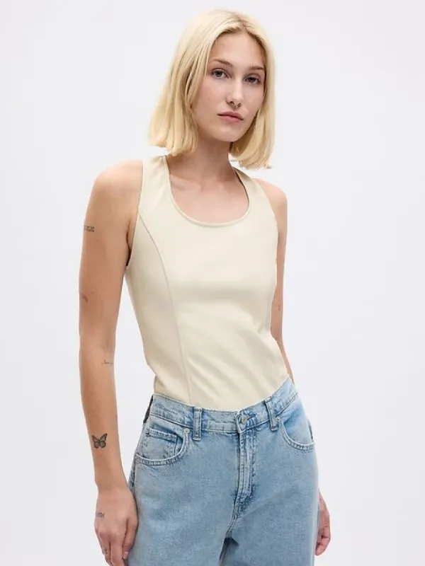 Vegan Leather Bodysuit sold by GAP