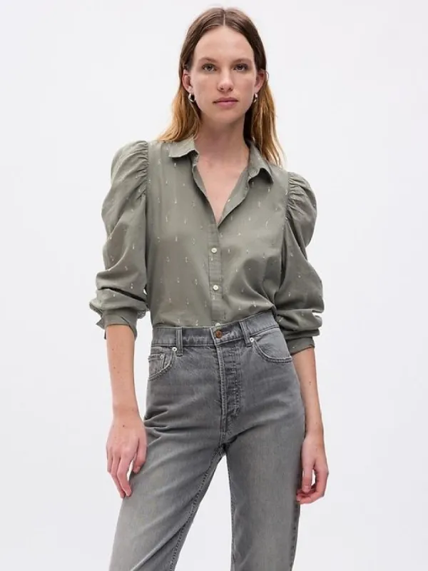Embroidered Puff Sleeve Shirt sold by GAP