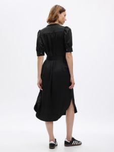 Puff Sleeve Satin Midi Shirtdress sold by GAP