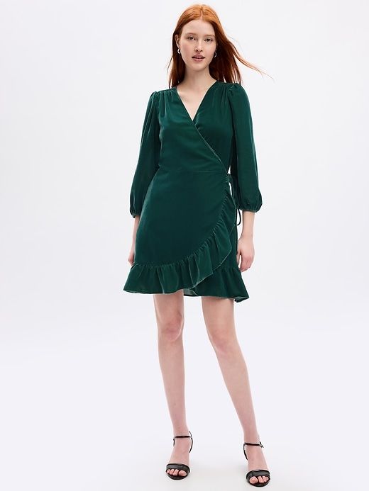 Velvet Wrap Mini Dress sold by GAP