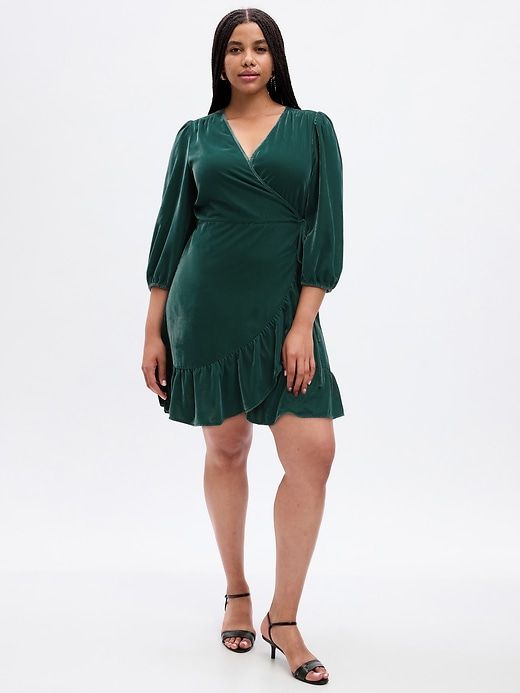 Velvet Wrap Mini Dress sold by GAP product image thumbnail 5