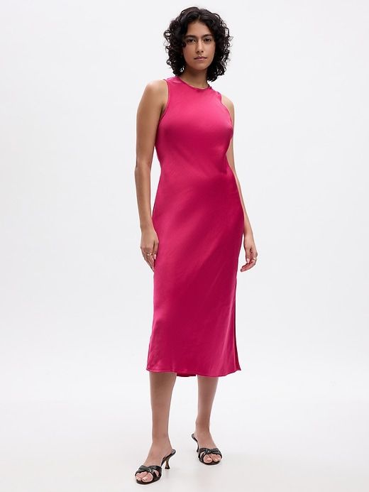 Satin High-Neck Midi Dress sold by GAP