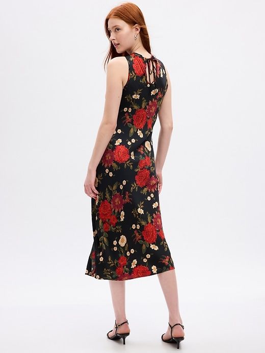 Satin High-Neck Midi Dress sold by GAP product image thumbnail 4