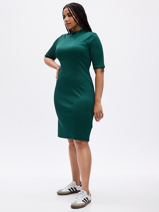 Mockneck Rib Midi Dress sold by GAP product image thumbnail 4