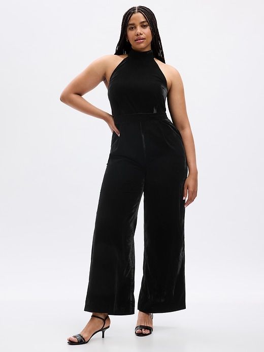 Velvet Halter Jumpsuit sold by GAP product image thumbnail 4