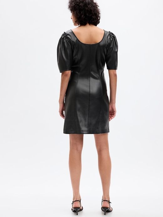 Vegan Leather Puff Sleeve Mini Dress sold by GAP product image thumbnail 2