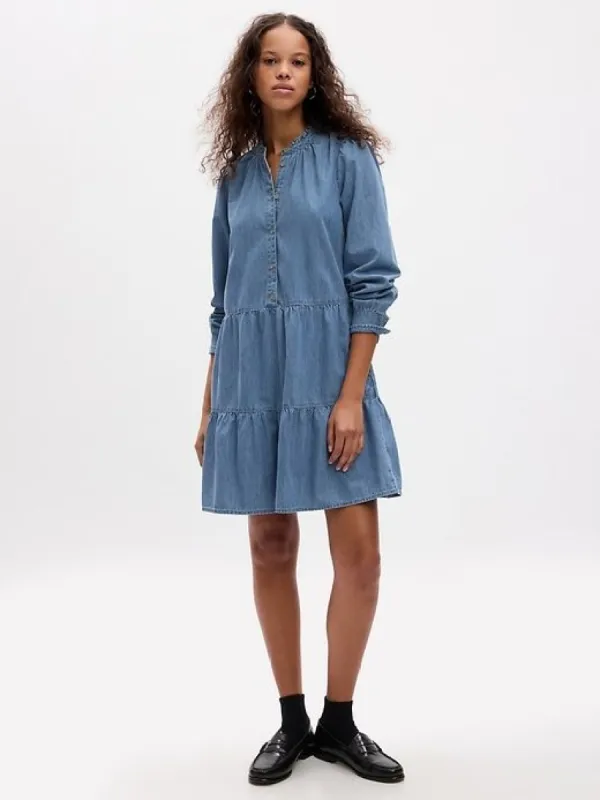 Tiered Denim Mini Shirtdress sold by GAP