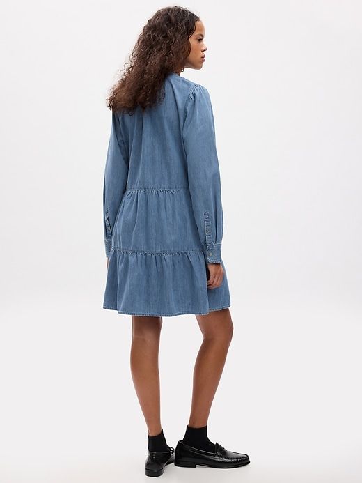Tiered Denim Mini Shirtdress sold by GAP product image thumbnail 2