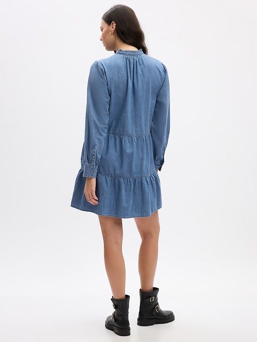 Tiered Denim Mini Shirtdress sold by GAP product image thumbnail 5