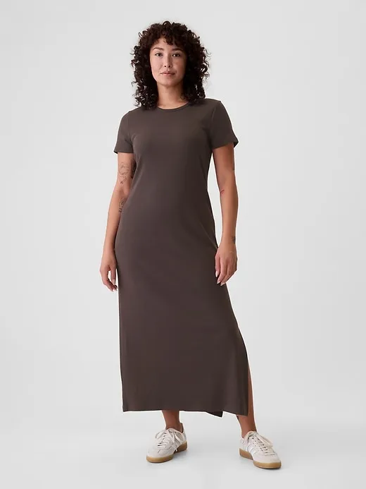 Modern Rib Maxi T-Shirt Dress sold by GAP product image thumbnail 5