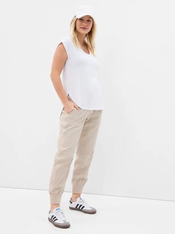 Maternity Full Panel Ribbed Joggers sold by GAP