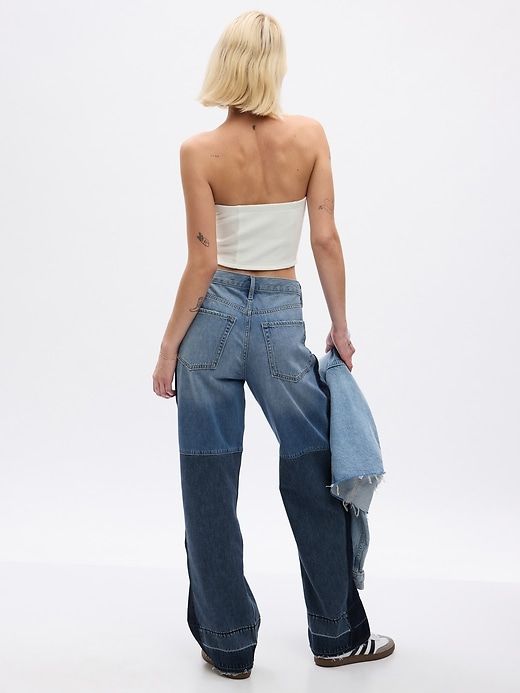 Mid Rise Patchwork Wide-Leg Jeans sold by GAP product image thumbnail 2