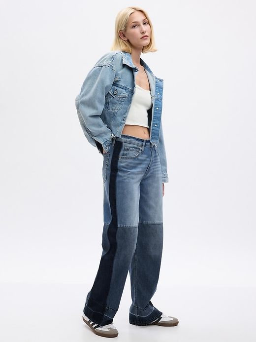 Mid Rise Patchwork Wide-Leg Jeans sold by GAP product image thumbnail 3