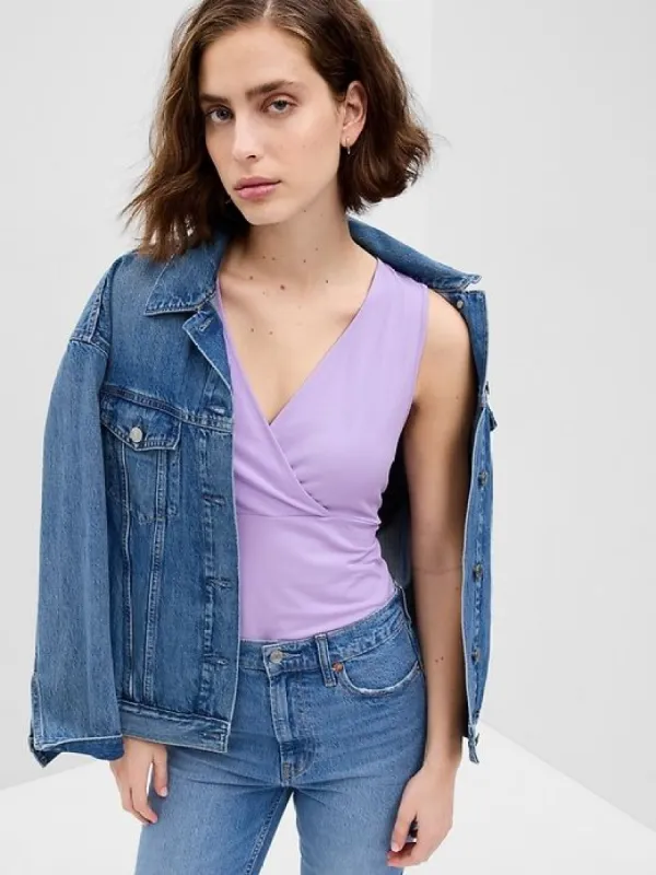 Maternity Cotton V-Neck Nursing Tank Top sold by GAP