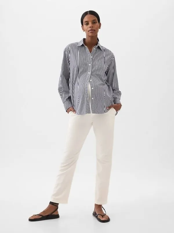 Maternity Full Panel Linen-Cotton Pants sold by GAP