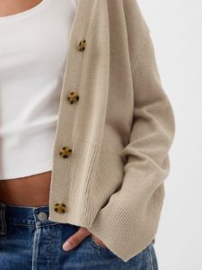 24/7 Split-Hem Linen-Blend Oversized Cardigan sold by GAP