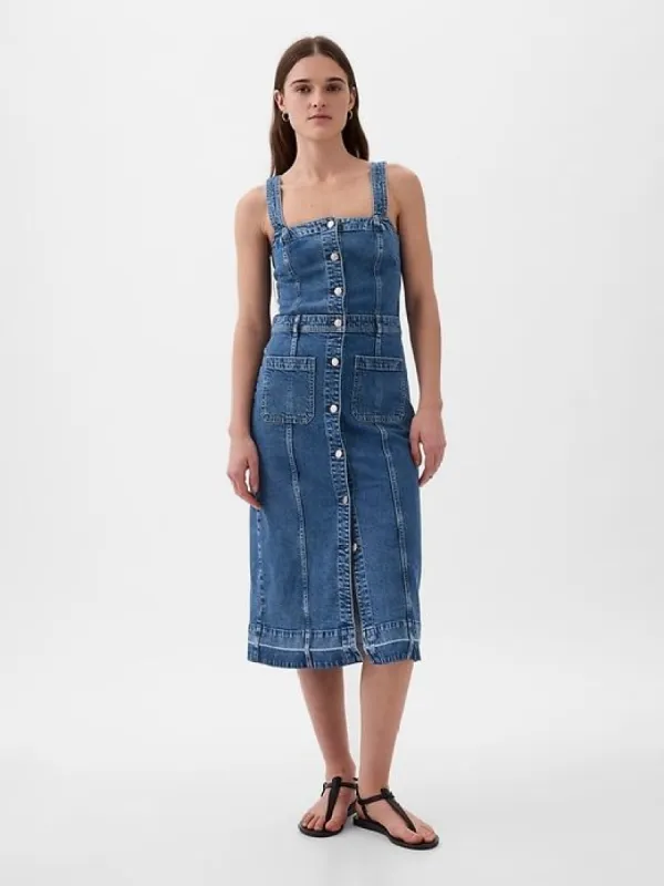 Apron Denim Midi Dress sold by GAP