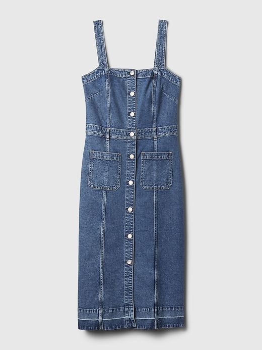 Apron Denim Midi Dress sold by GAP product image thumbnail 4