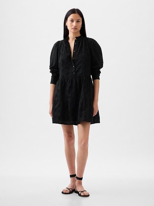 Eyelet Tiered Mini Shirtdress sold by GAP product image thumbnail 3