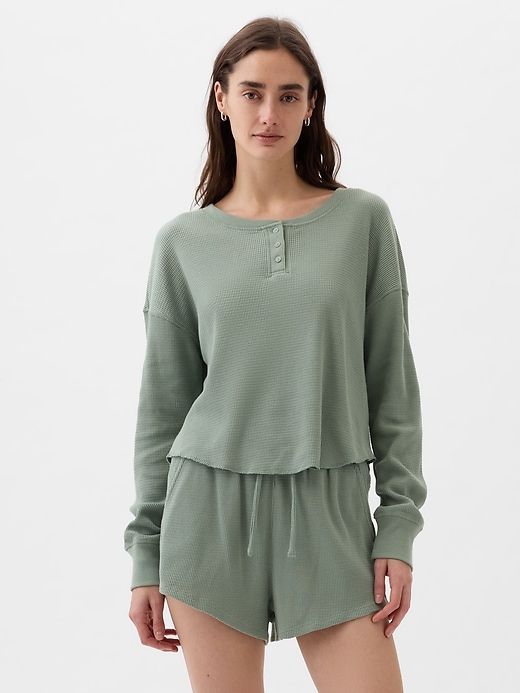 Waffle PJ Henley Shirt sold by GAP