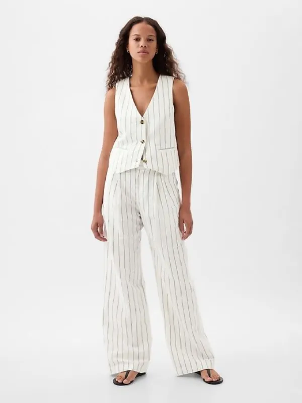 365 High Rise Linen-Cotton Trousers sold by GAP