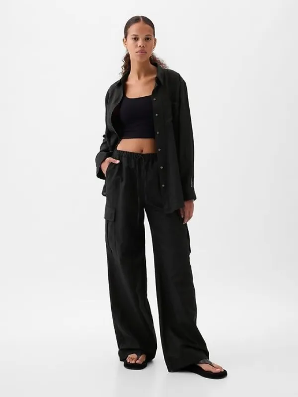 Linen-Cotton Pull-On Cargo Pants sold by GAP