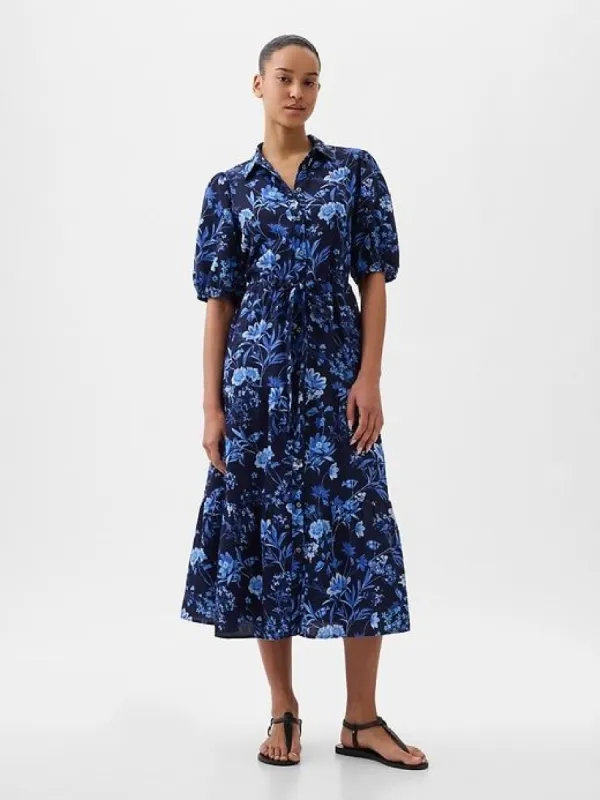 Puff Sleeve Midi Dress sold by GAP