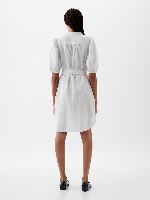 Linen-Cotton Puff Sleeve Mini Shirtdress sold by GAP product image thumbnail 2