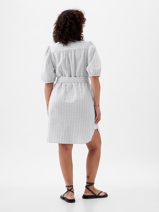 Linen-Cotton Puff Sleeve Mini Shirtdress sold by GAP product image thumbnail 5