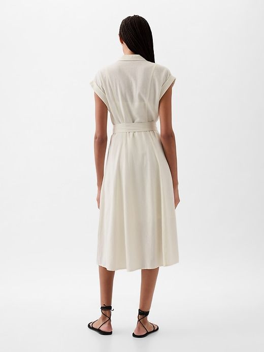 Linen-Blend Midi Shirtdress sold by GAP product image thumbnail 2