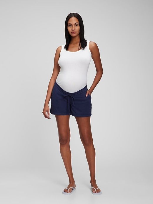 Maternity Linen-Cotton Pull-On Shorts sold by GAP