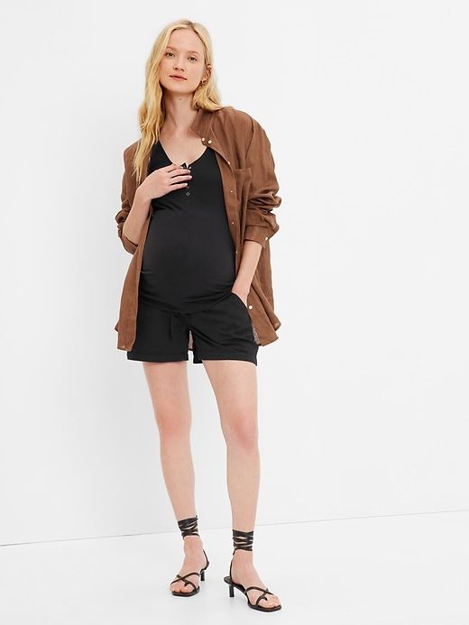 Maternity Linen-Cotton Pull-On Shorts sold by GAP
