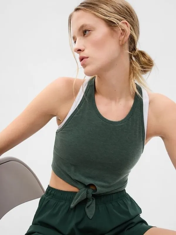 GapFit Breathe Tie-Front Cropped Brami sold by GAP