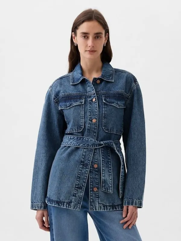 Belted Denim Shirt Jacket sold by GAP