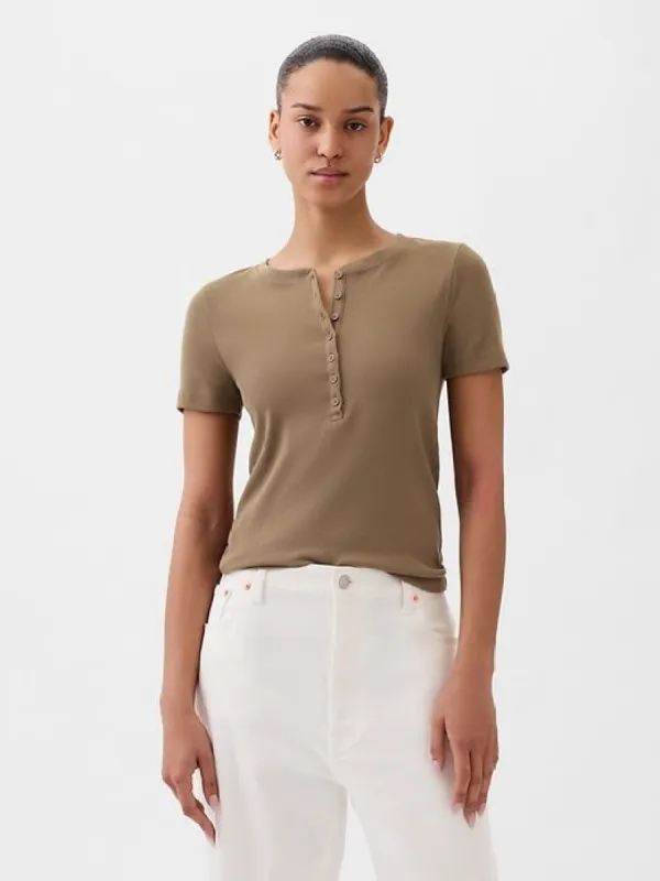 Modern Rib Henley T-Shirt sold by GAP